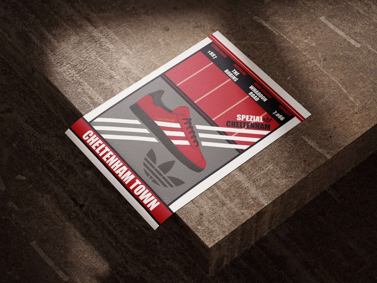 Cheltenham Town Spezial football print - Striped Circle