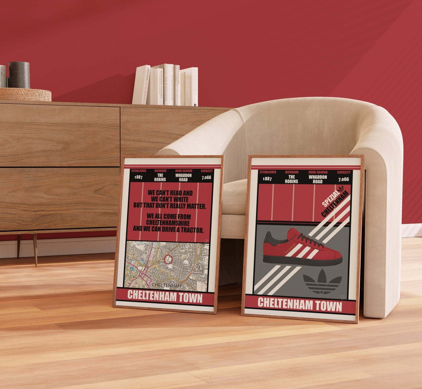 Cheltenham Town Spezial football print - Striped Circle