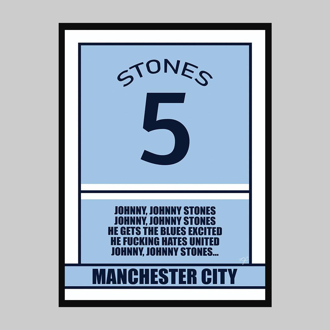 Manchester City John Stones print - Striped Circle