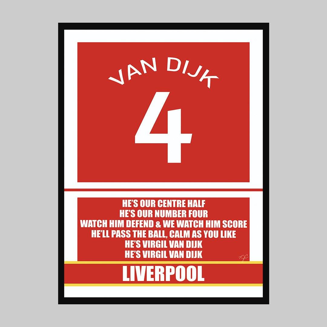 Liverpool Virgil Van Dijk - Football Art Print - Striped Circle