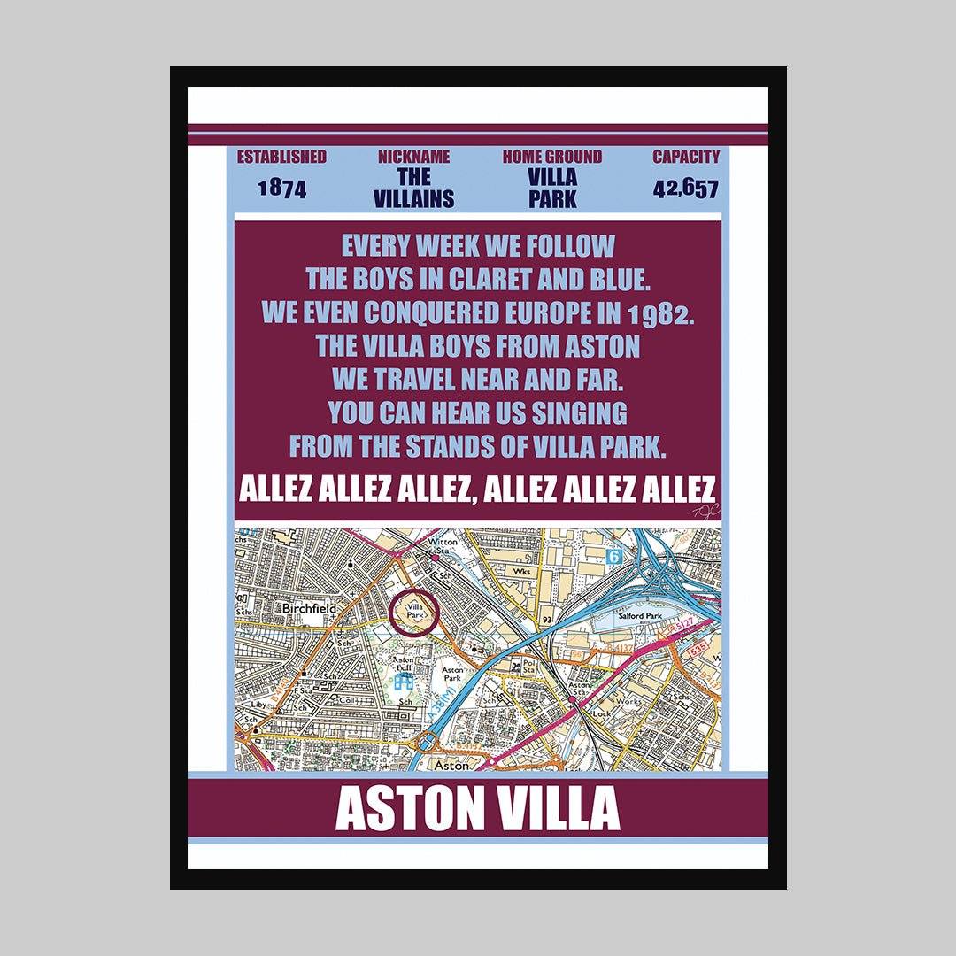 Villa Park Stadium Print - Striped Circle