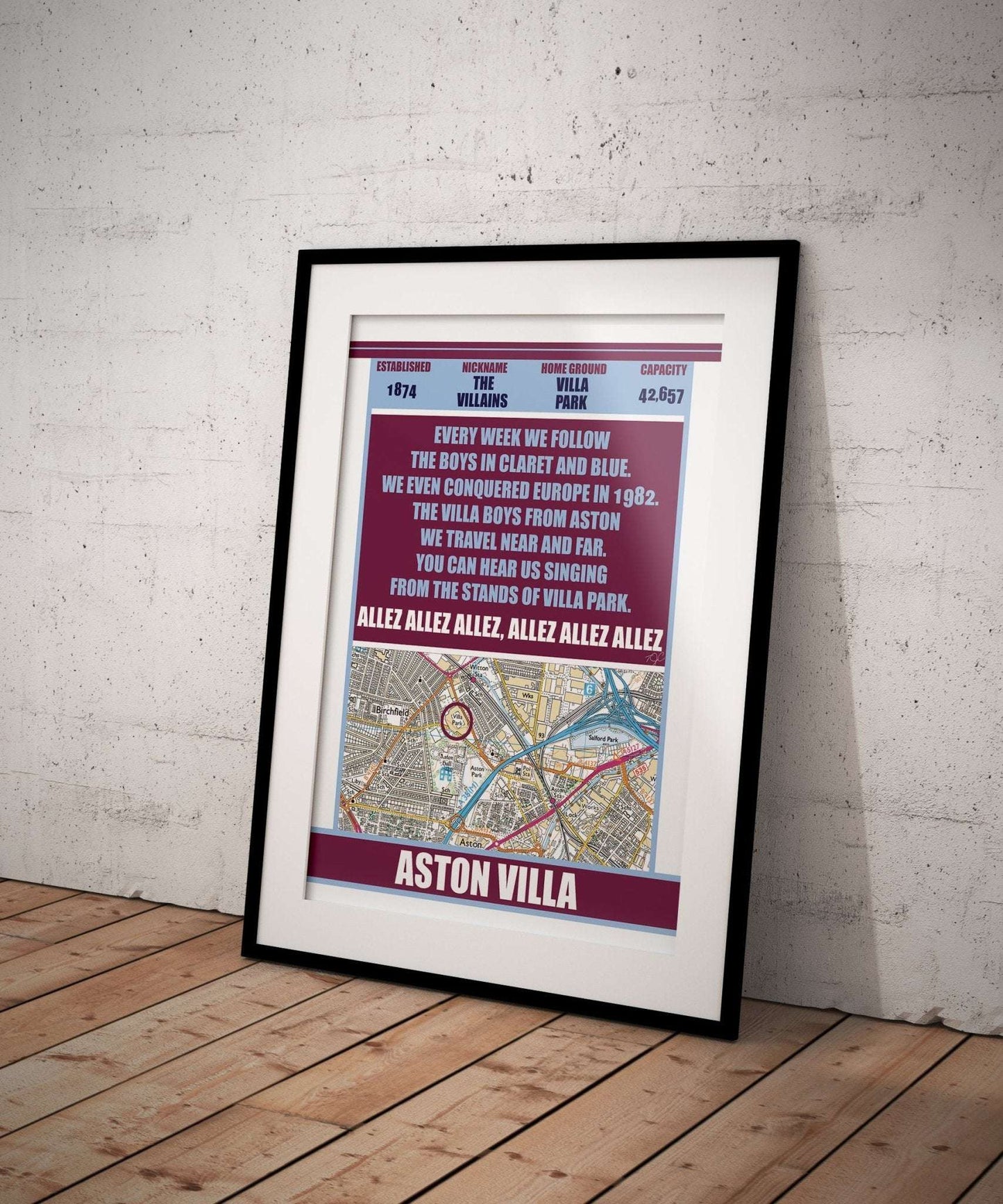 Villa Park Stadium Print - Striped Circle