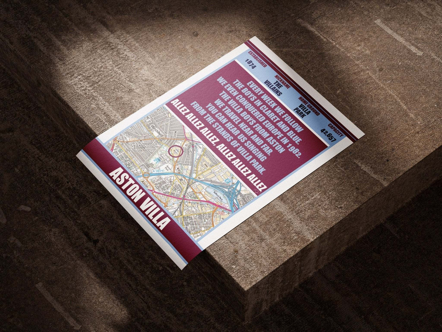 Villa Park Stadium Print - Striped Circle