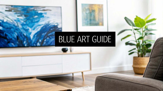 Abstract blue art painting for home decor guide