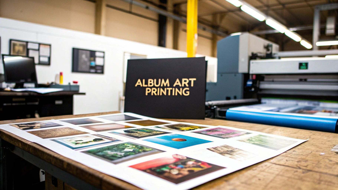 Album Art Printing showcasing iconic music wall art with backstage pass theme