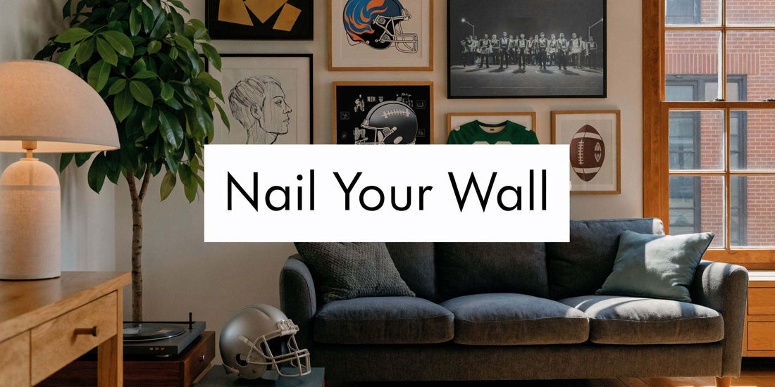 Hands hammering nail into wall for hanging artwork Nail Your Wall Artwork: A Guide for Fans