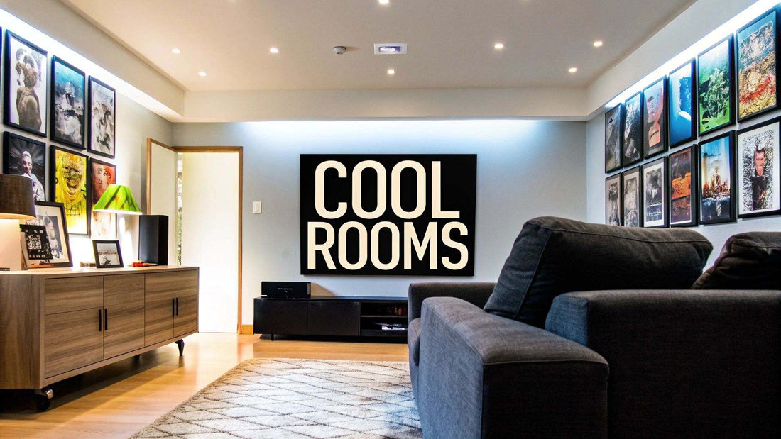 Stylish room decorated with modern posters creating a cool, mature look