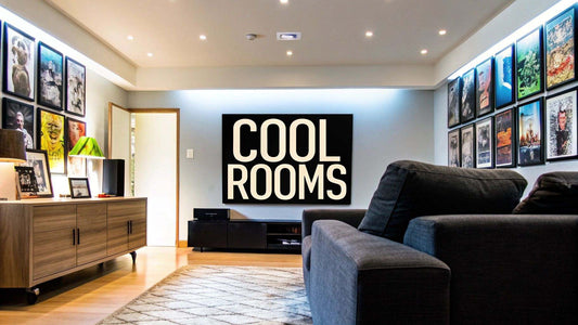 Stylish room decorated with modern posters creating a cool, mature look