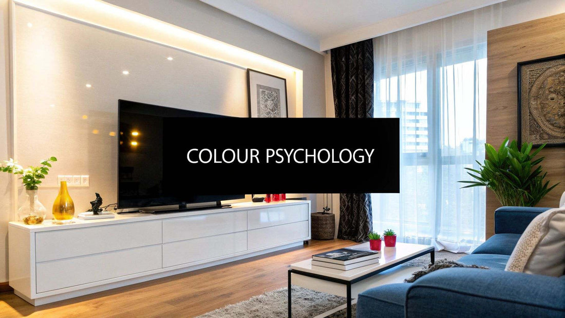 Colorful modern living room illustrating Your Gaff's Vibe: A No-Nonsense Guide to Colour Psychology in Interior Design