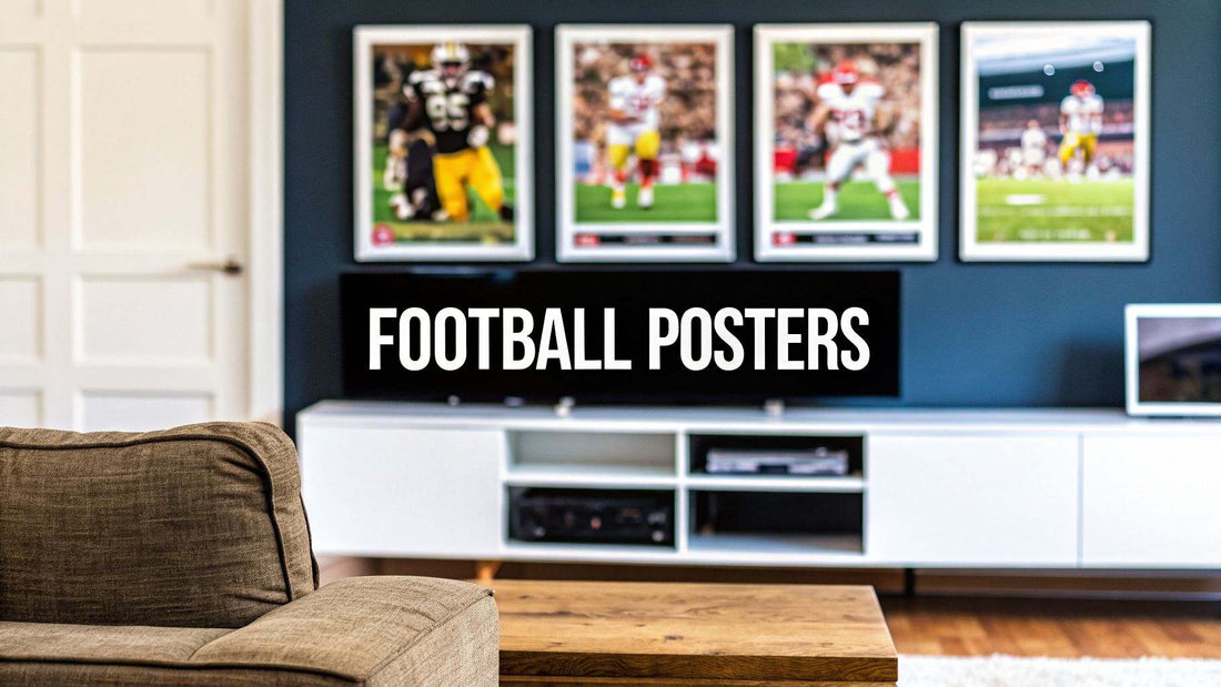 Find football poster designs to transform your space with vibrant soccer-themed wall art.