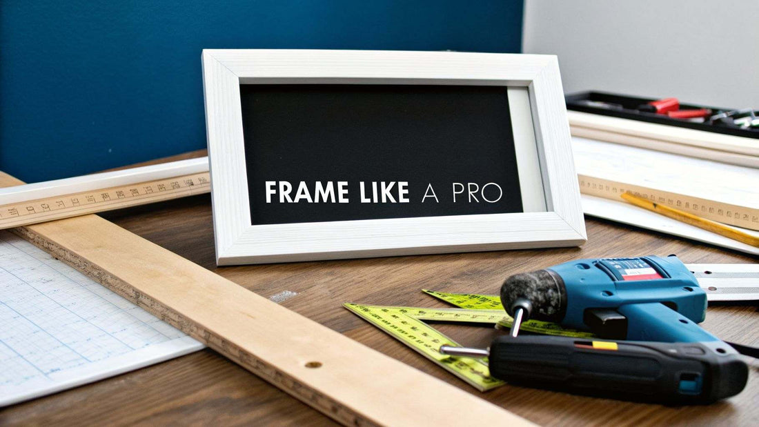 Step-by-step guide on how to frame canvas art like a pro with tools and materials shown