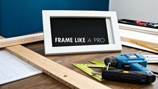 Step-by-step guide on how to frame canvas art like a pro with tools and materials shown