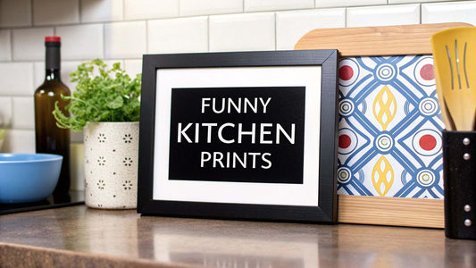 Funny kitchen prints to brighten your home wall decor with colorful food illustrations