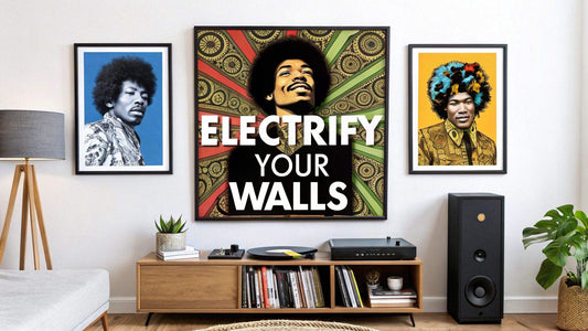 Jimi Hendrix posters vibrant wall art guide electric guitar imagery