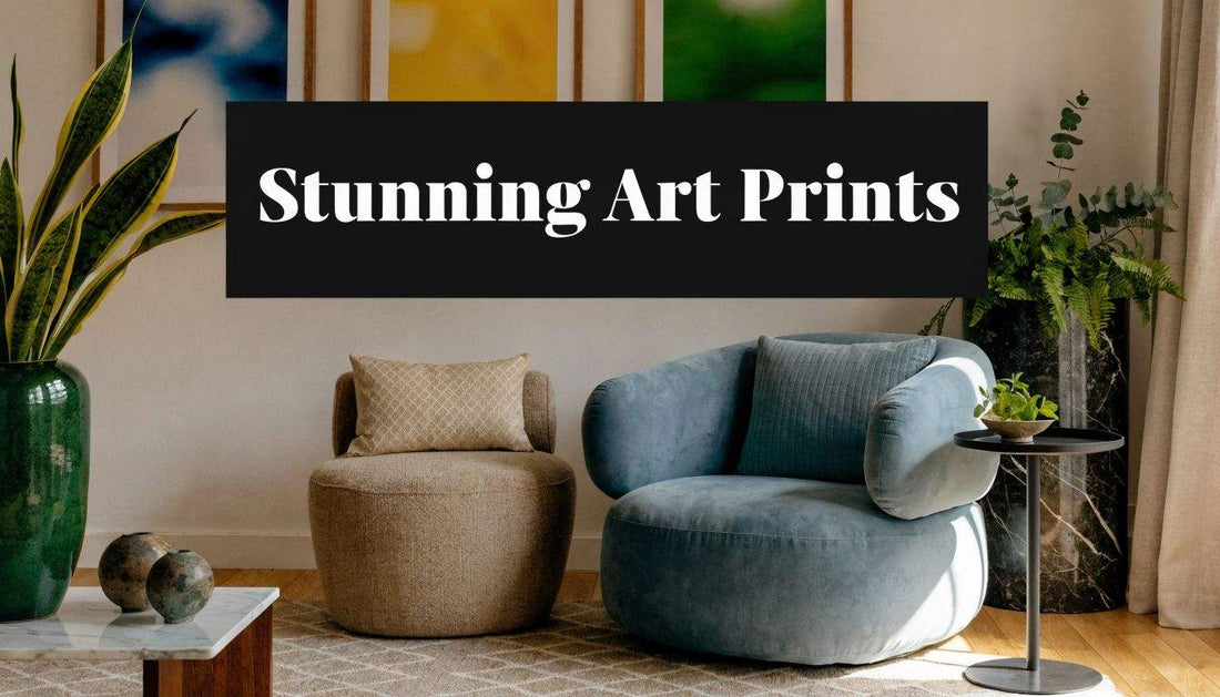 Elegant modern art prints displayed in a stylish interior to elevate your space with stunning art prints