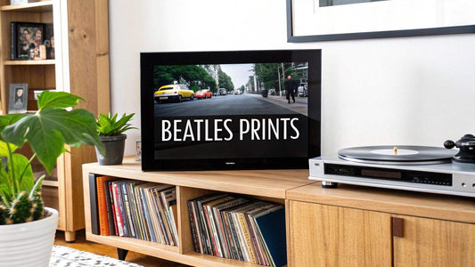 The Beatles prints showcasing iconic music wall art designs