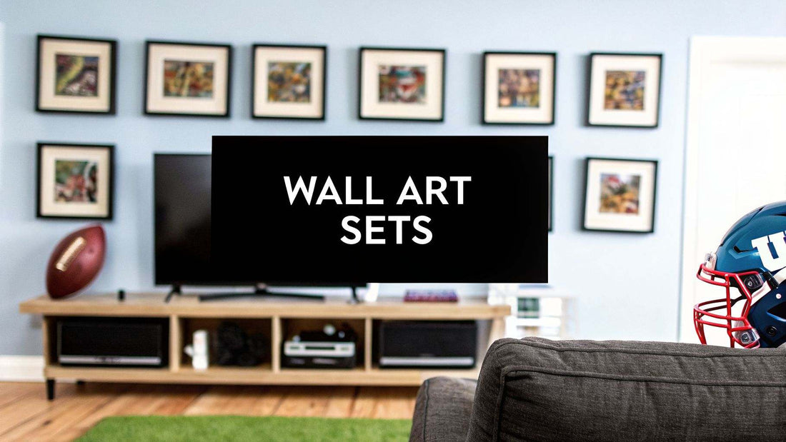 Wall art sets featuring music and football themes to elevate your space