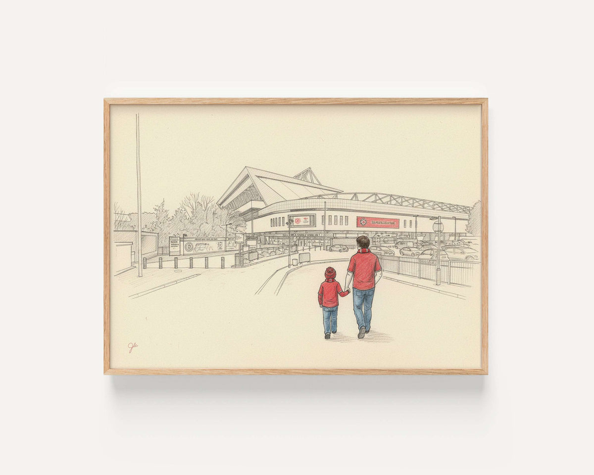 Bristol City FC print – framed football artwork