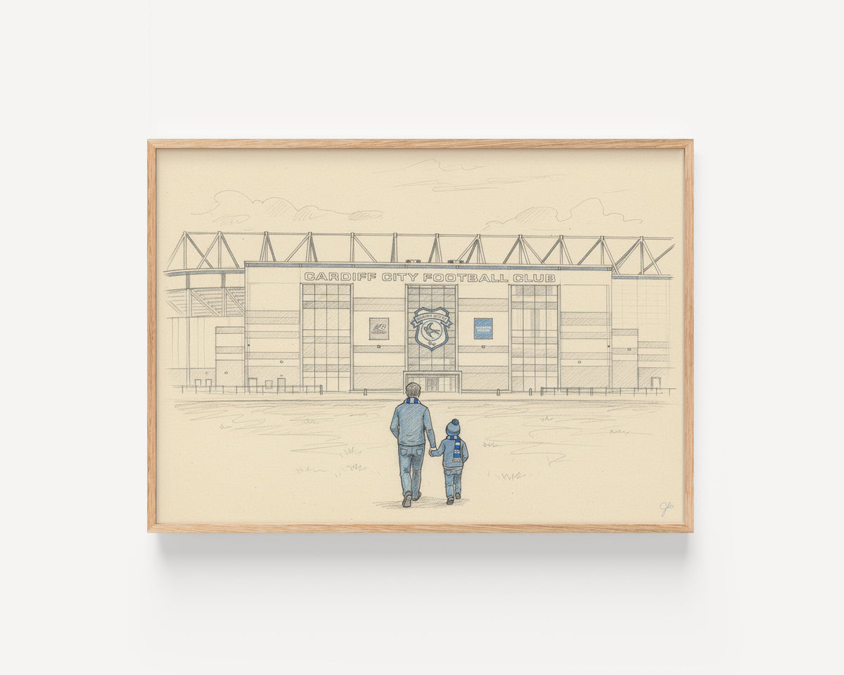 Cardiff City FC print – framed football artwork