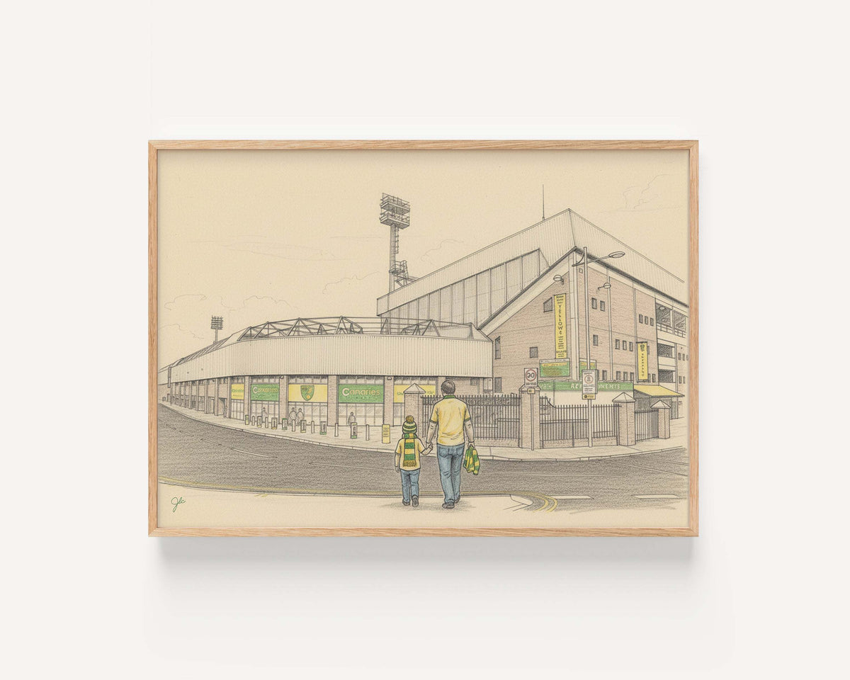 Norwich City FC print – framed football artwork