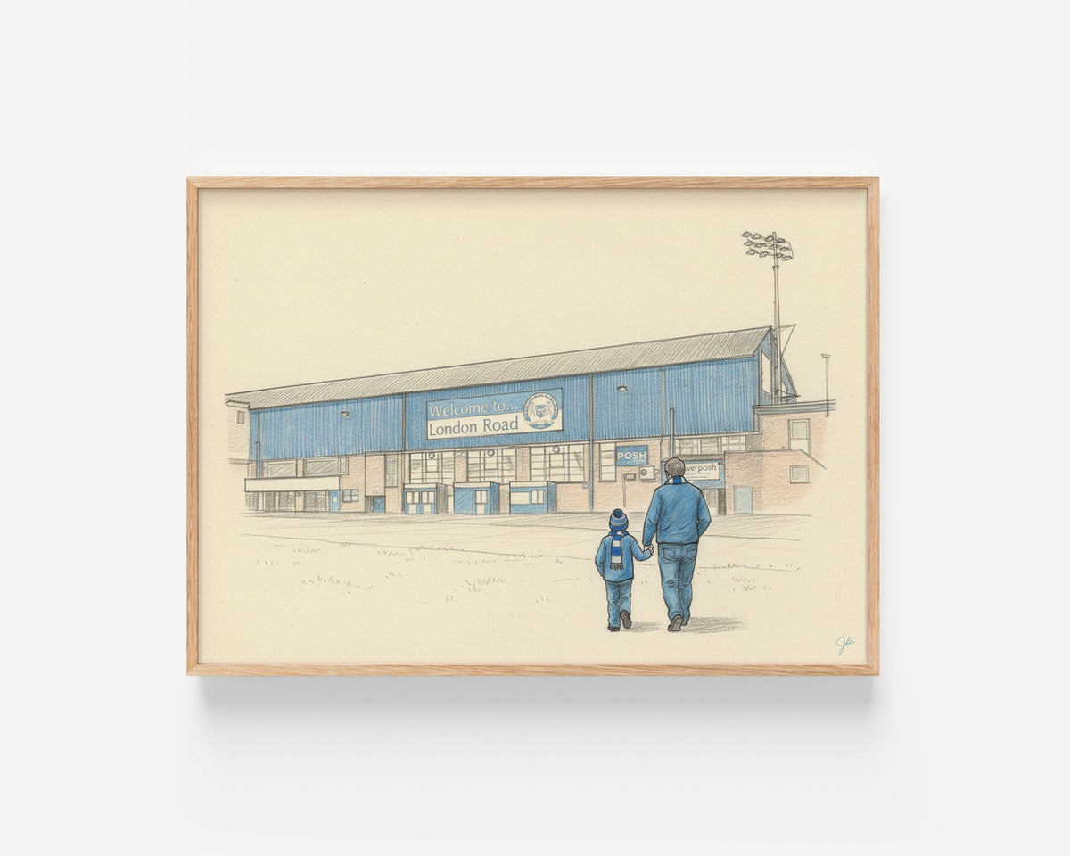 Peterborough United FC print – framed football artwork