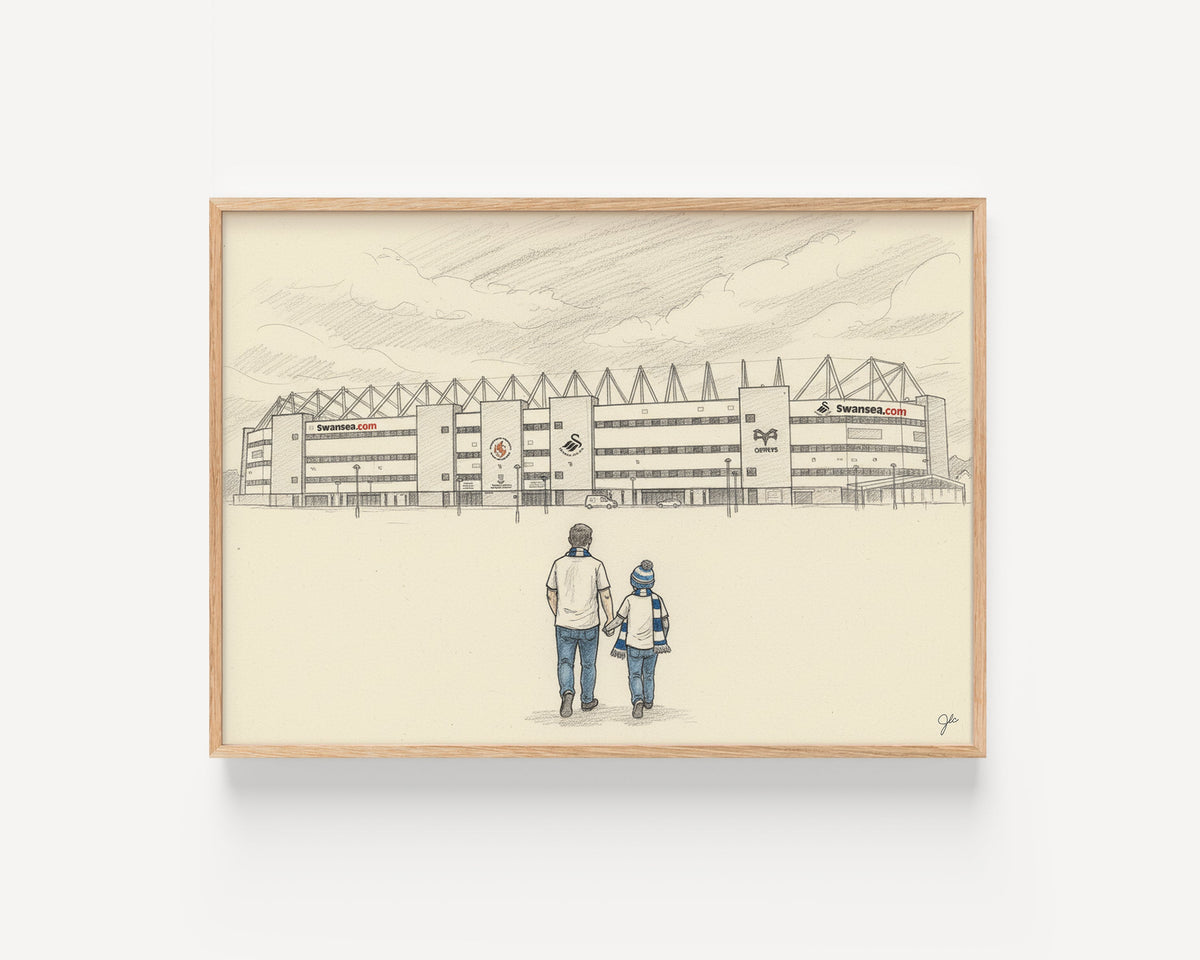 Swansea City FC print – framed football artwork