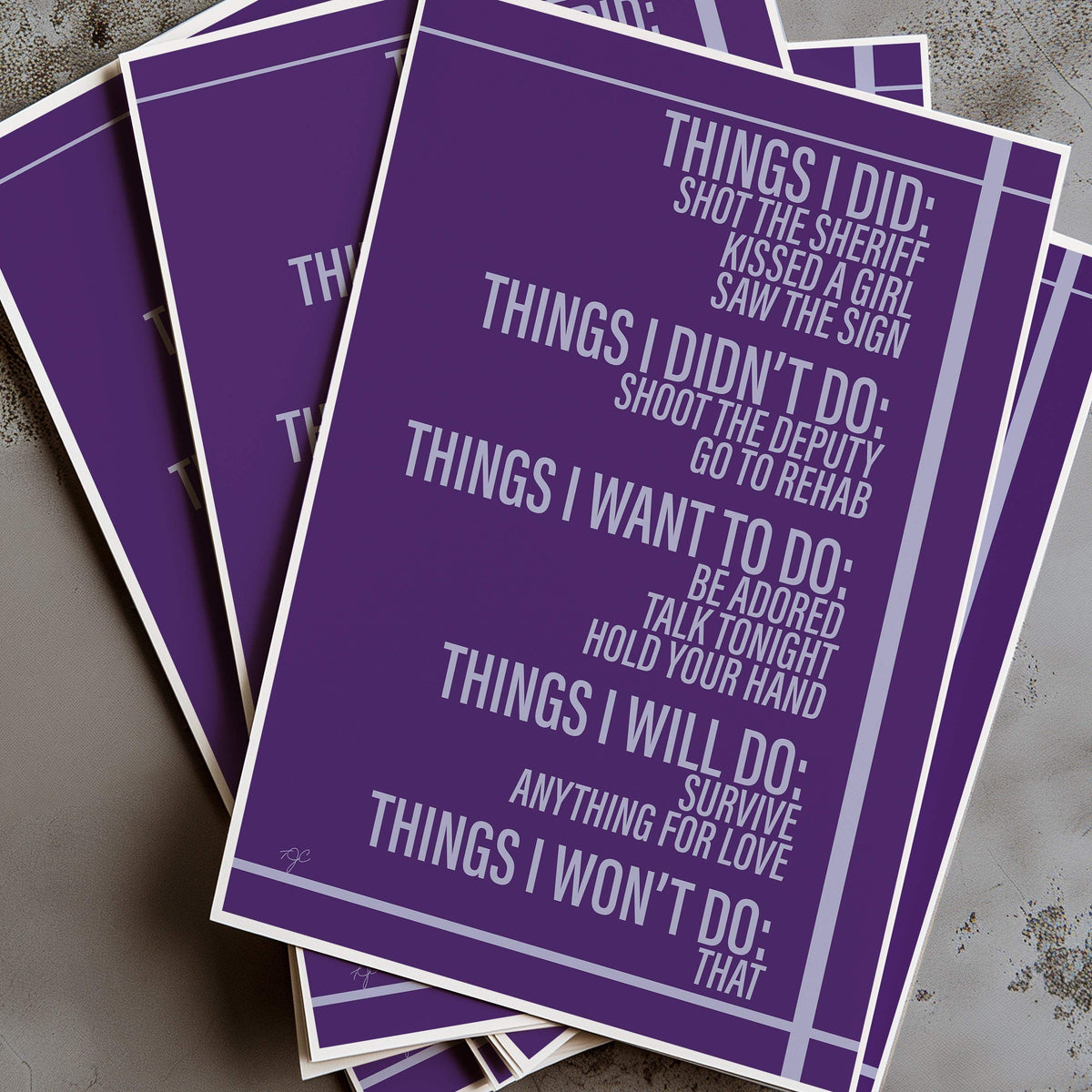 "Things We Did" wholesale prints featuring vintage inspired artwork