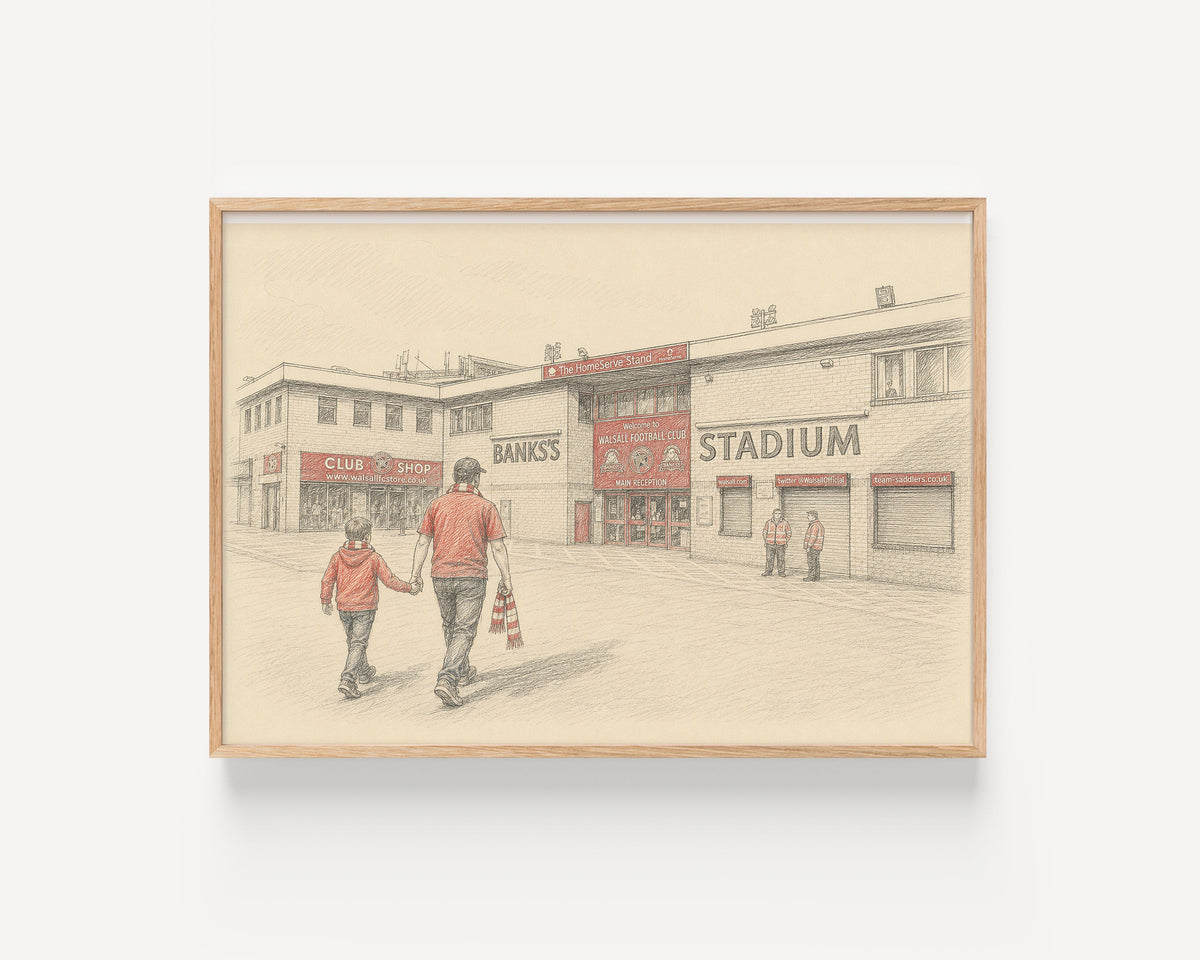 Walsall FC Bescot Stadium football wall art print