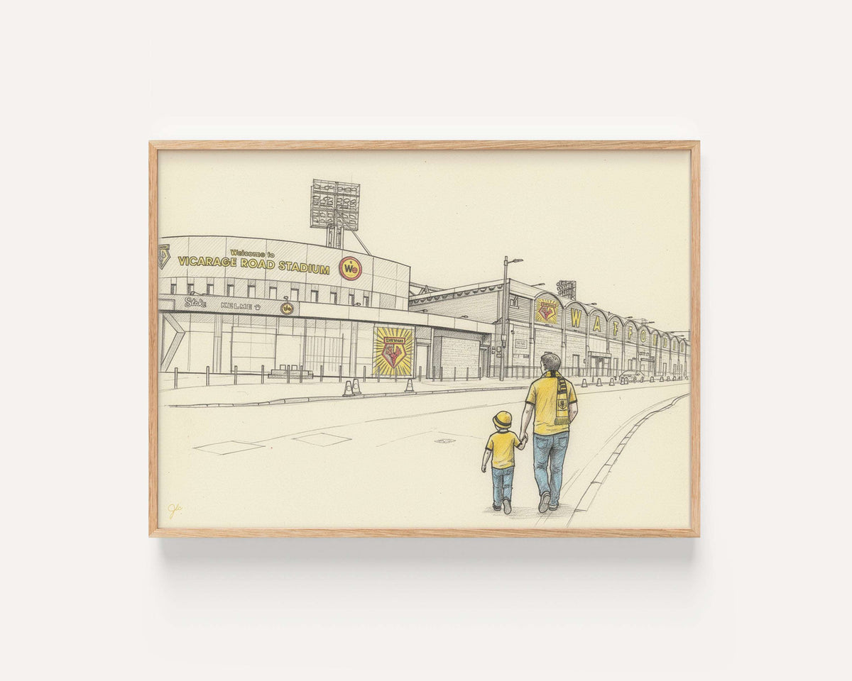 Watford FC print – framed football artwork