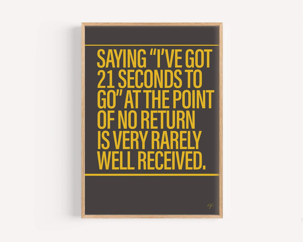 21 Seconds Alternative Lyrics Music print | UK Wall Art