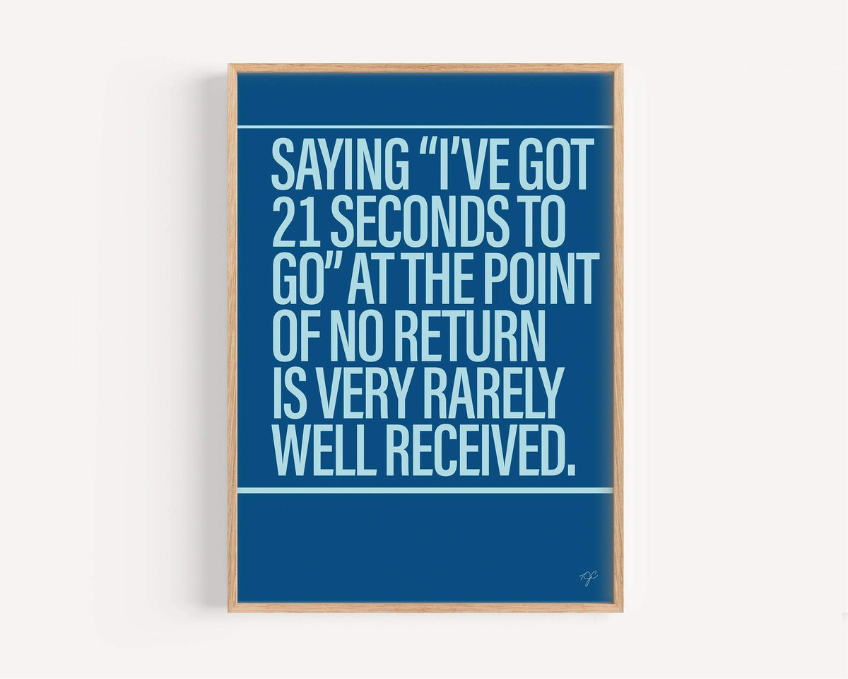 21 Seconds Alternative Lyrics Music print | UK Wall Art