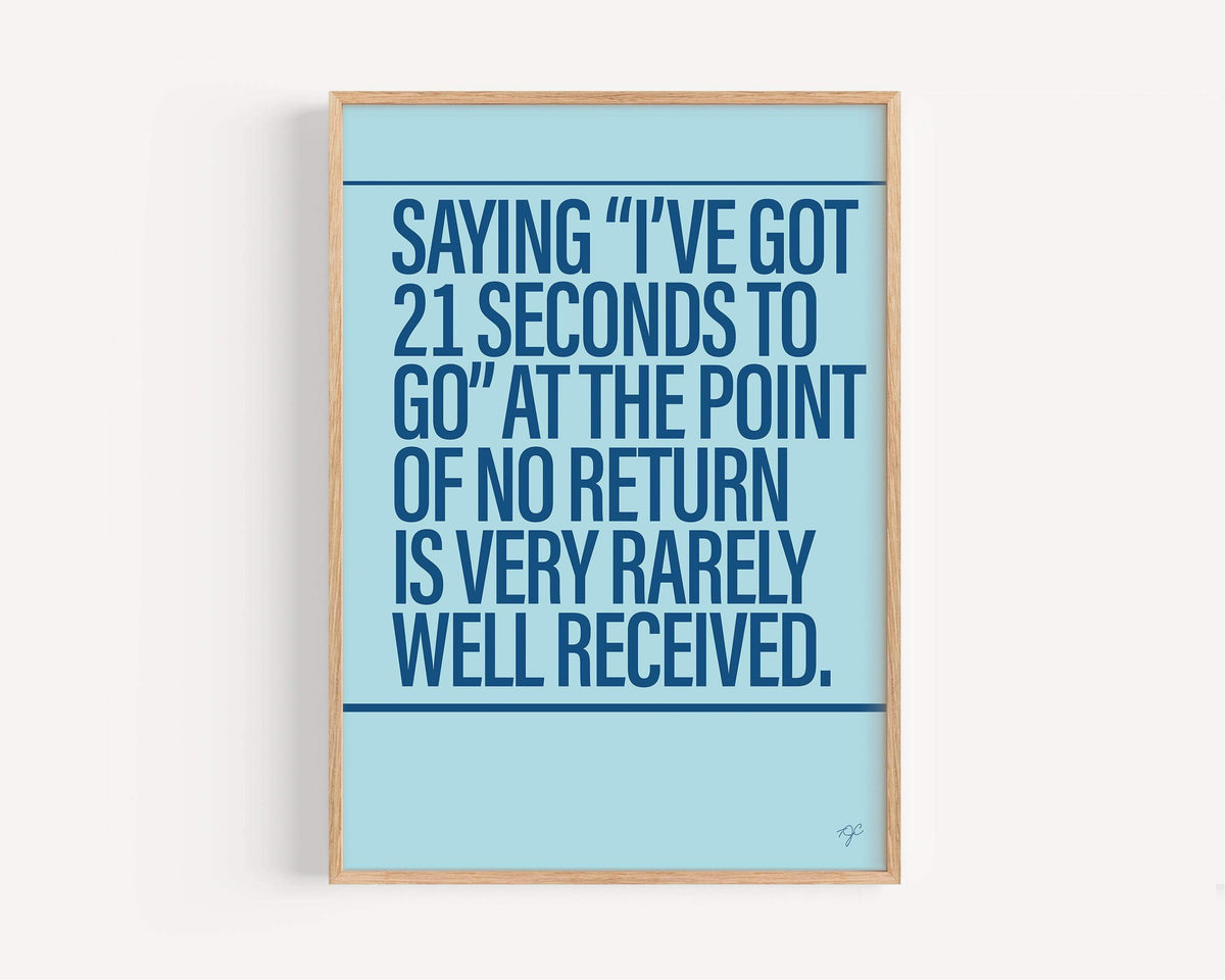 21 Seconds Alternative Lyrics Music print | UK Wall Art