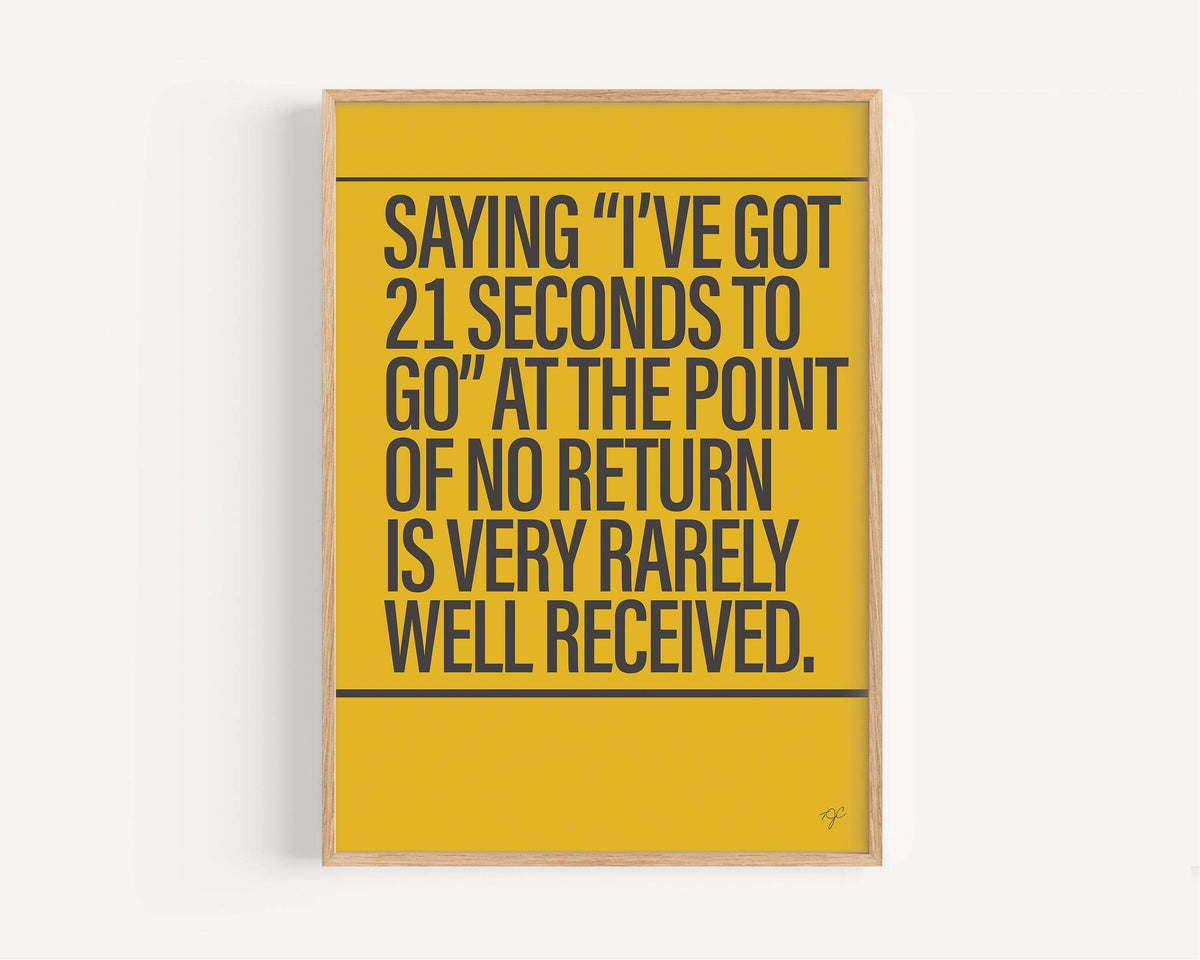 21 Seconds Alternative Lyrics Music print | UK Wall Art