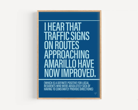 Is this the way to Amarillo print