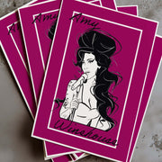 Amy Winehouse print - Striped Circle