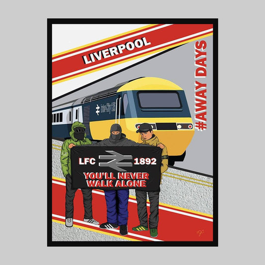 Liverpool Away Days print - Striped CircleA5 (148mm x 210mm)