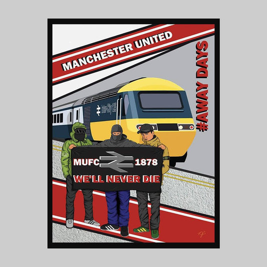 Manchester United Away Days print - Striped CircleA5 (148mm x 210mm)