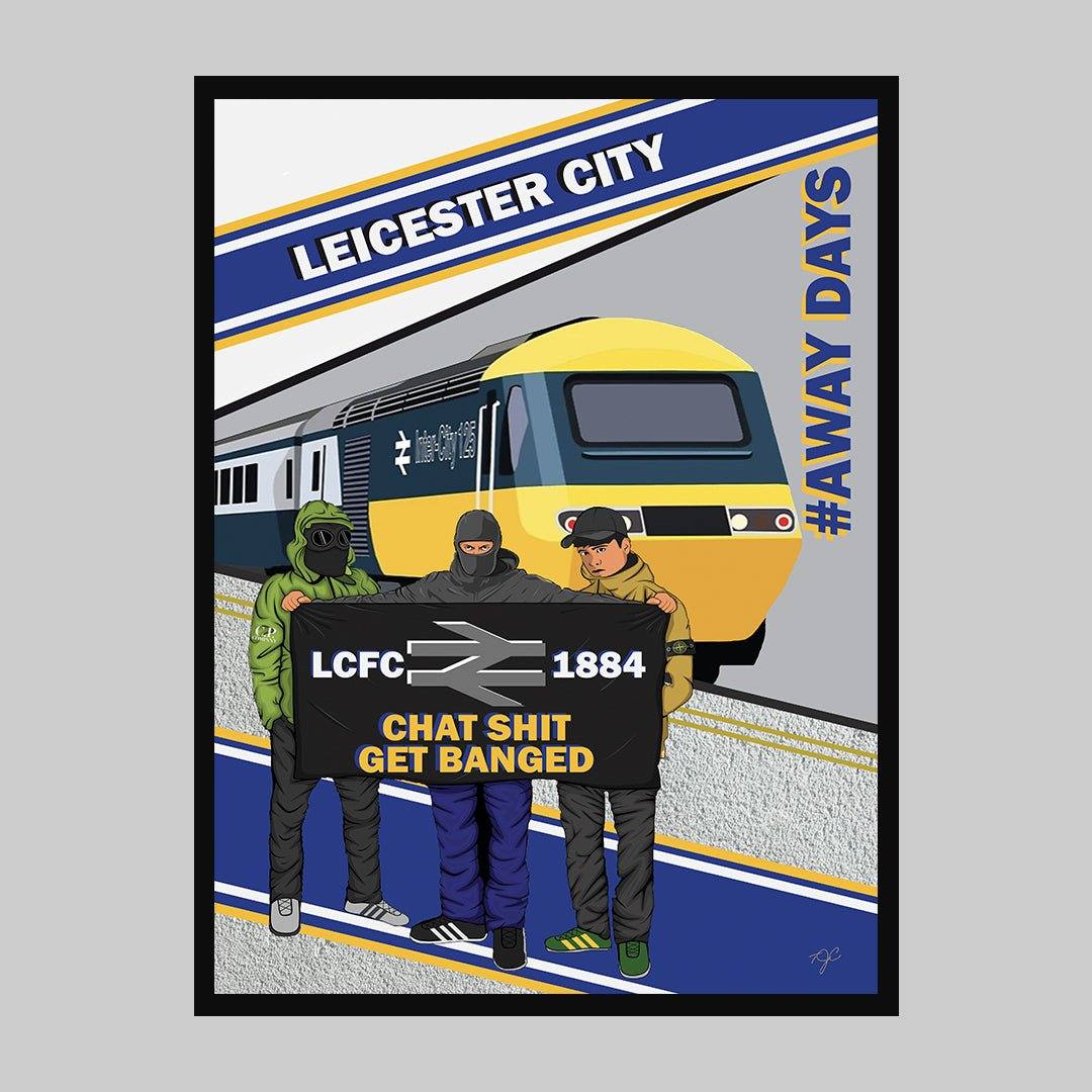 Leicester City Away Days print - Striped CircleA5 (148mm x 210mm)