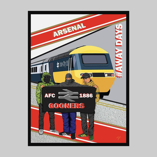 Arsenal Away Days print - Striped CircleA5 (148mm x 210mm)