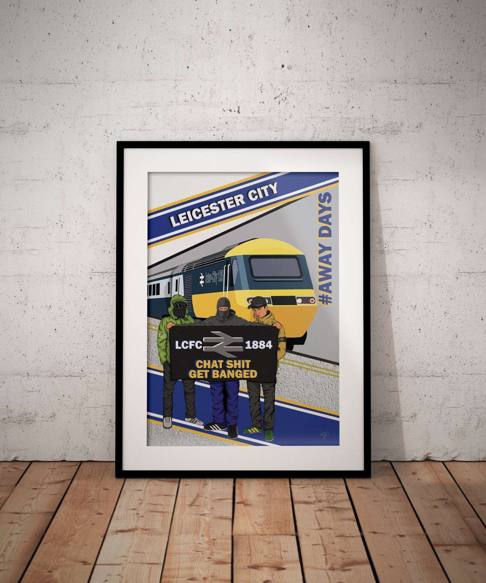 Leicester City Away Days print - Striped CircleA5 (148mm x 210mm)