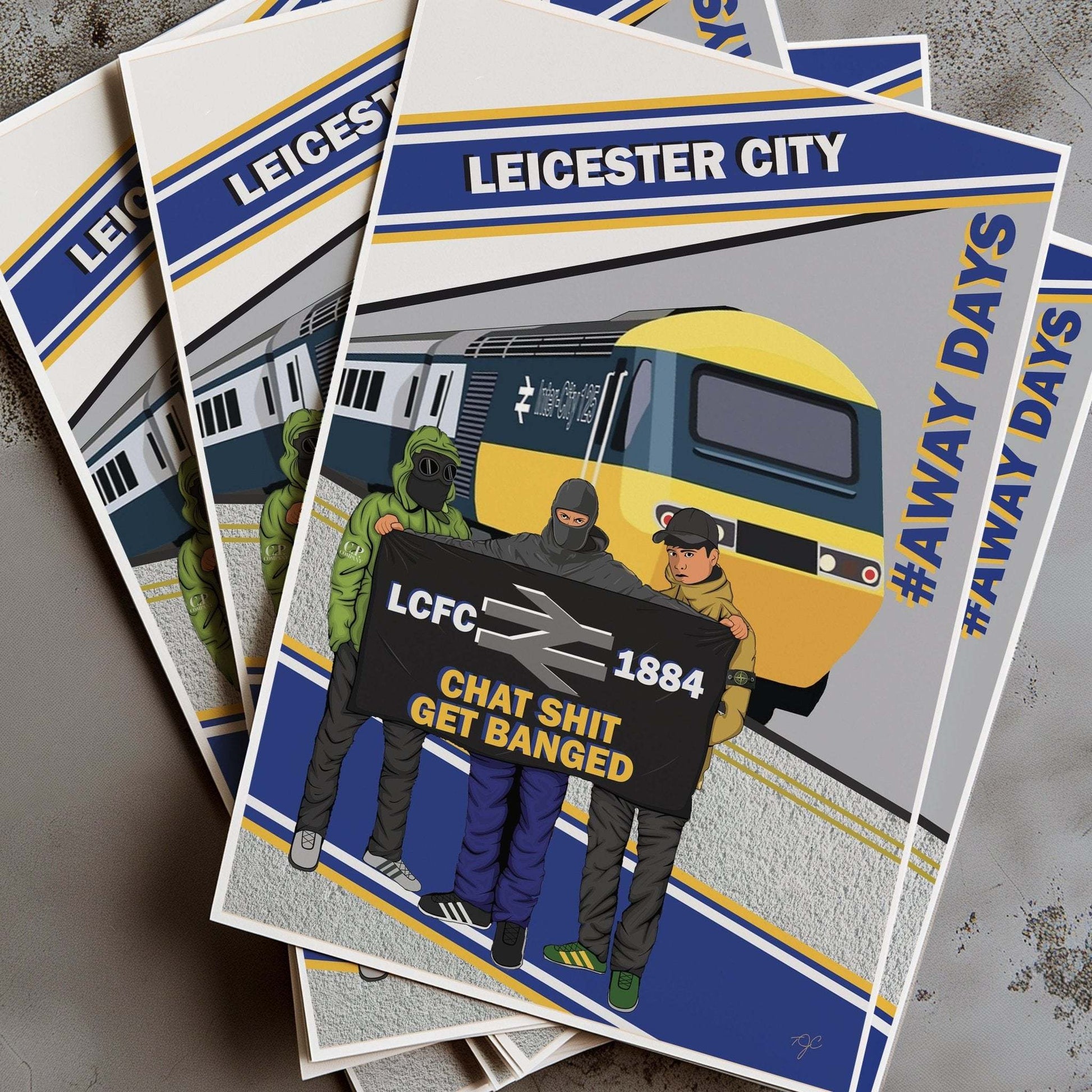 Leicester City Away Days print - Striped CircleA5 (148mm x 210mm)