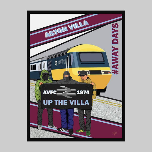 Aston Villa Away Days print - Striped CircleA5 (148mm x 210mm)