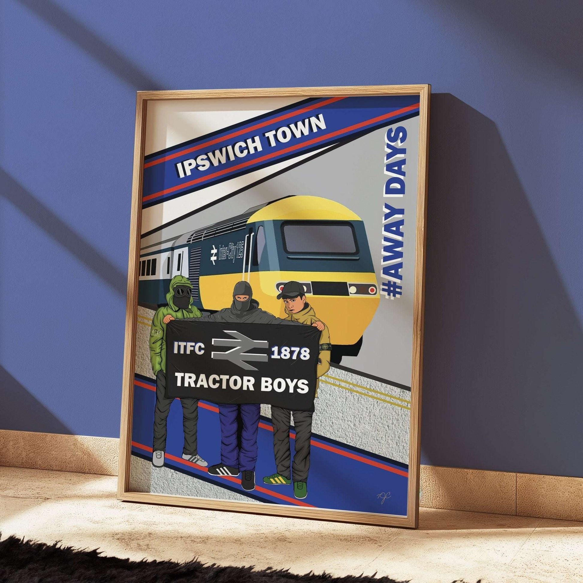 Ipswich Town Away Days print - Striped CircleA5 (148mm x 210mm)