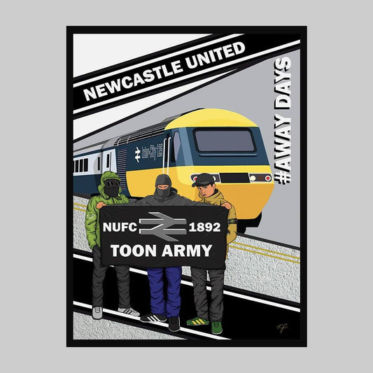 Newcastle United Away Days print - Striped CircleA5 (148mm x 210mm)