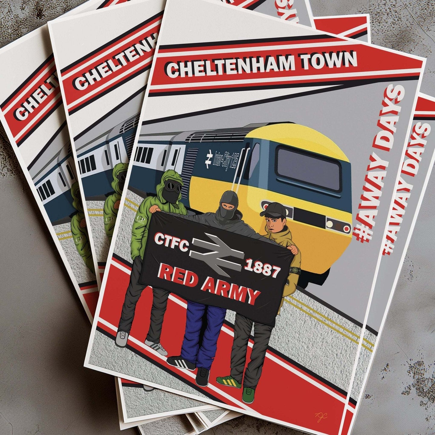 Cheltenham Town Away Days print - Striped Circle