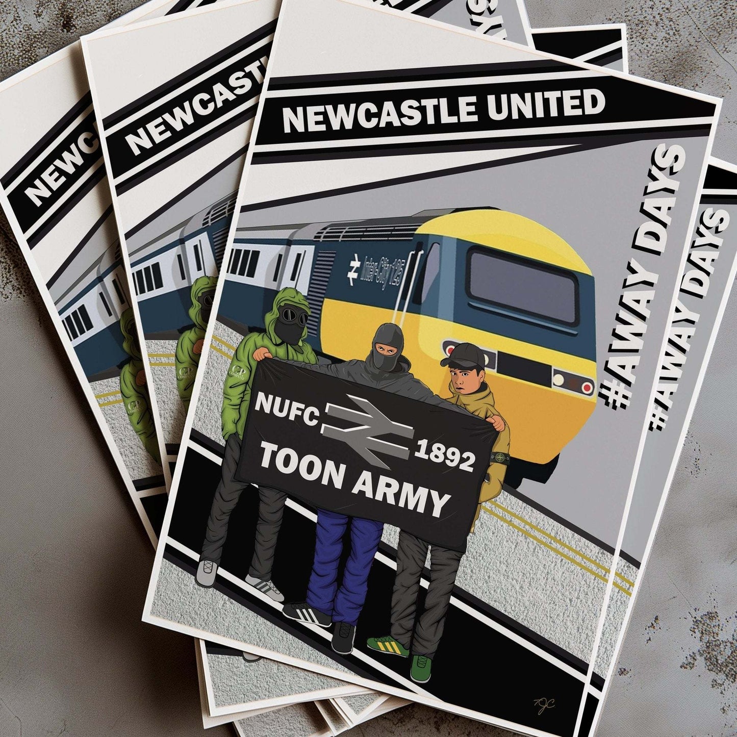 Newcastle United Away Days print - Striped Circle