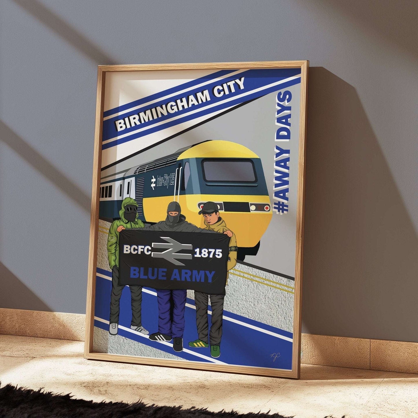 Birmingham City Away Days print - Striped CircleA5 (148mm x 210mm)