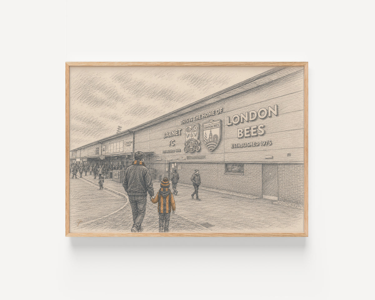"Hive Mind" Barnet FC Football Wall Art Print | UK