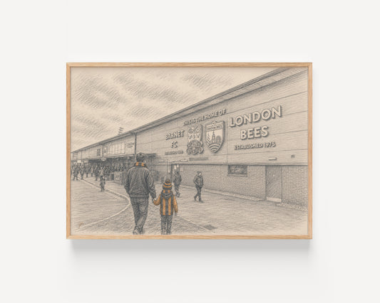 "Hive Mind" Barnet FC Football Wall Art Print | UK
