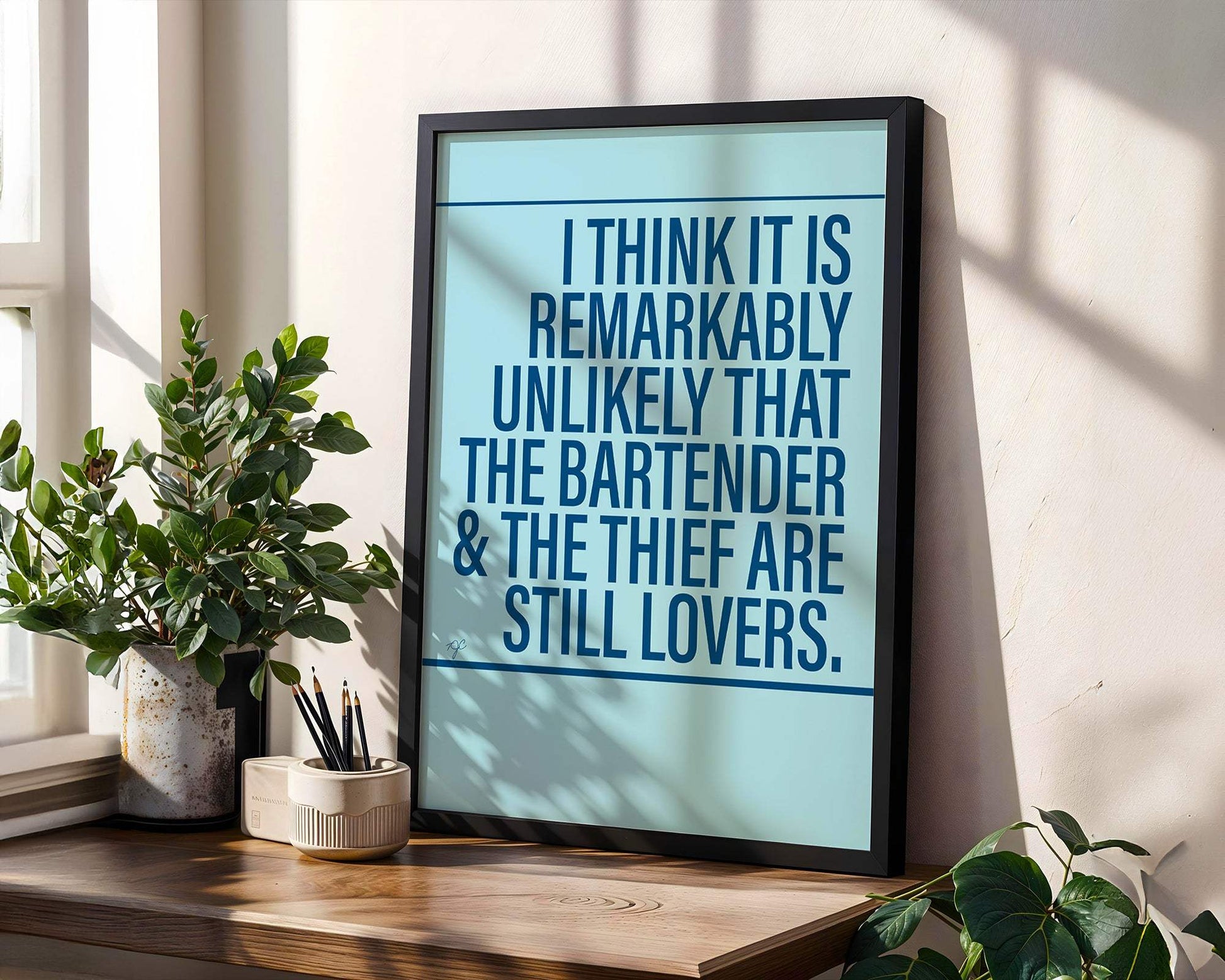 The Bartender and The Thief Stereophonics Alternative Lyrics Music Print | Song Lyric Wall Art UK | Striped Circle